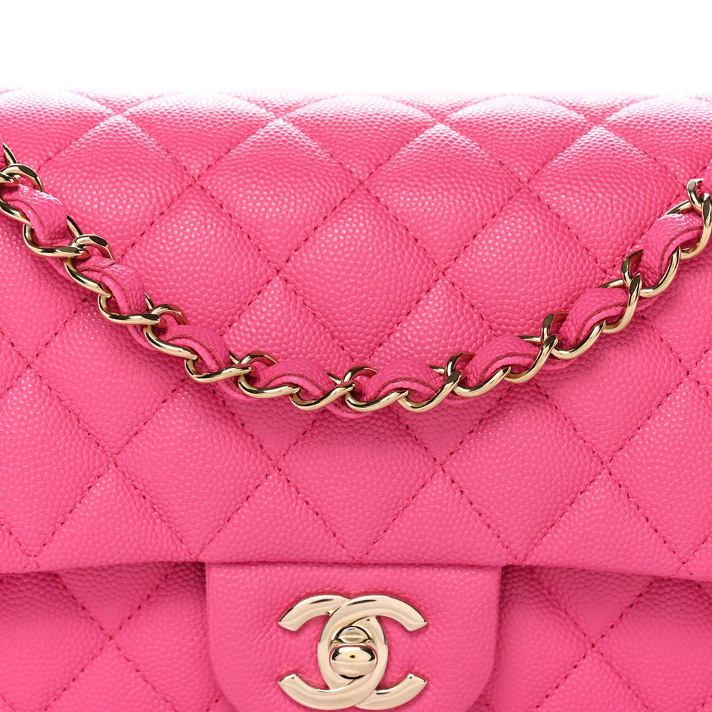 Chanel Caviar Quilted Medium Double Flap Dark Pink