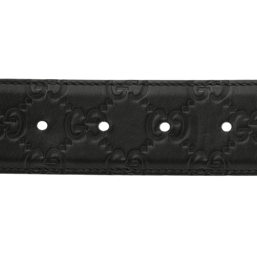 Gucci Guccissima Signature Interlocking G 40mm Belt 80 32 Black