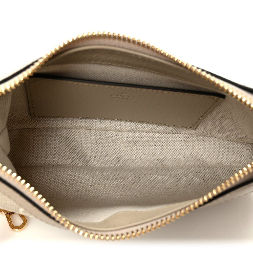 Gucci GG Supreme Monogram Textured Dollar Calfskin Web Mini Ophidia GG Handbag Beige Mystic White Oatmeal