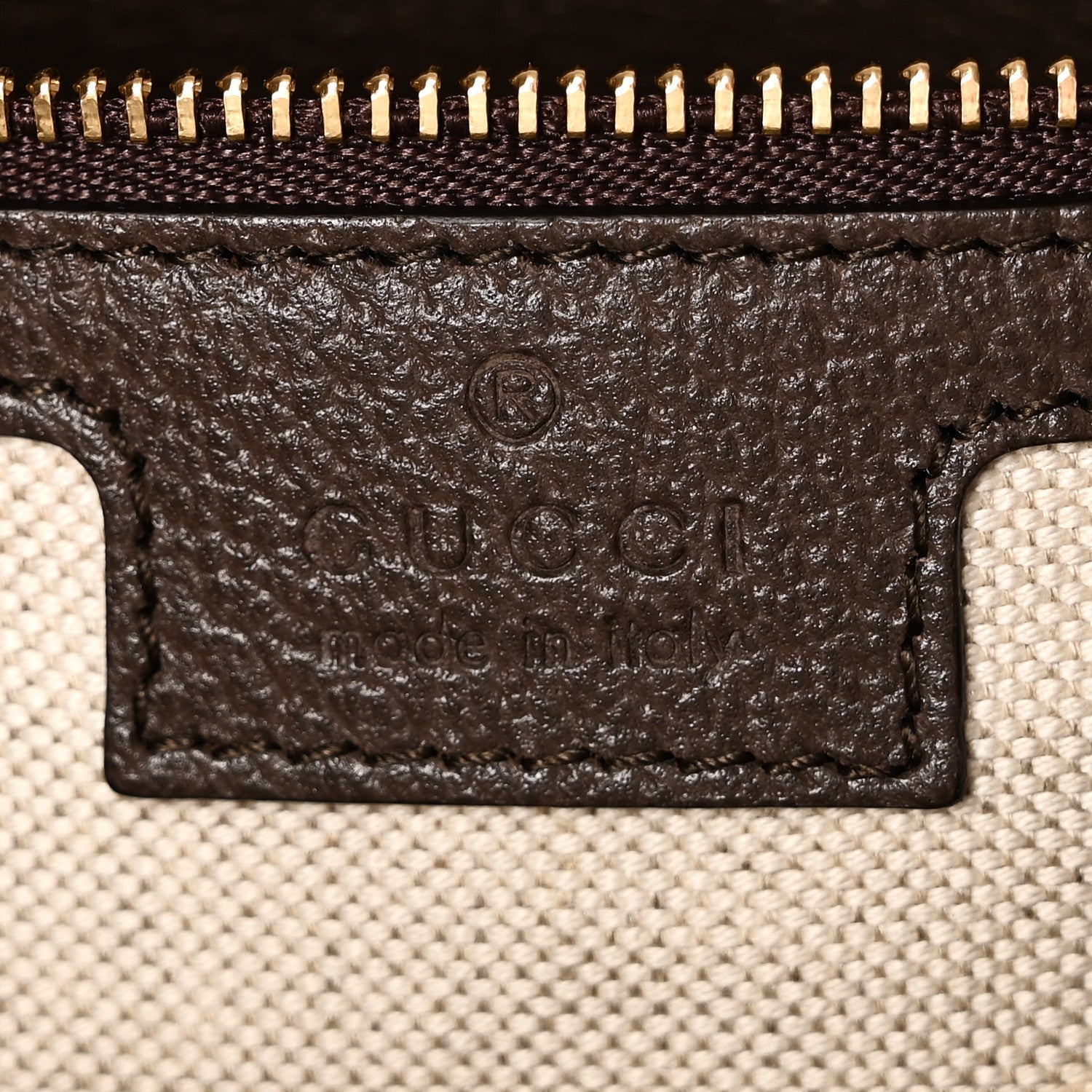 Gucci GG Supreme Monogram Textured Calfskin Web Super Mini Ophidia Shoulder Bag Beige Ebony New Acero