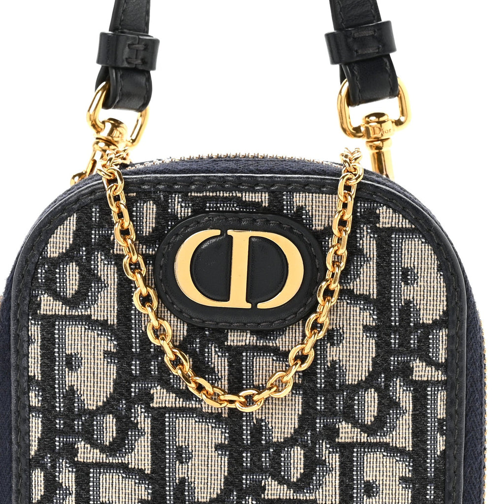 Christian Dior Oblique 30 Montaigne Phone Holder Blue