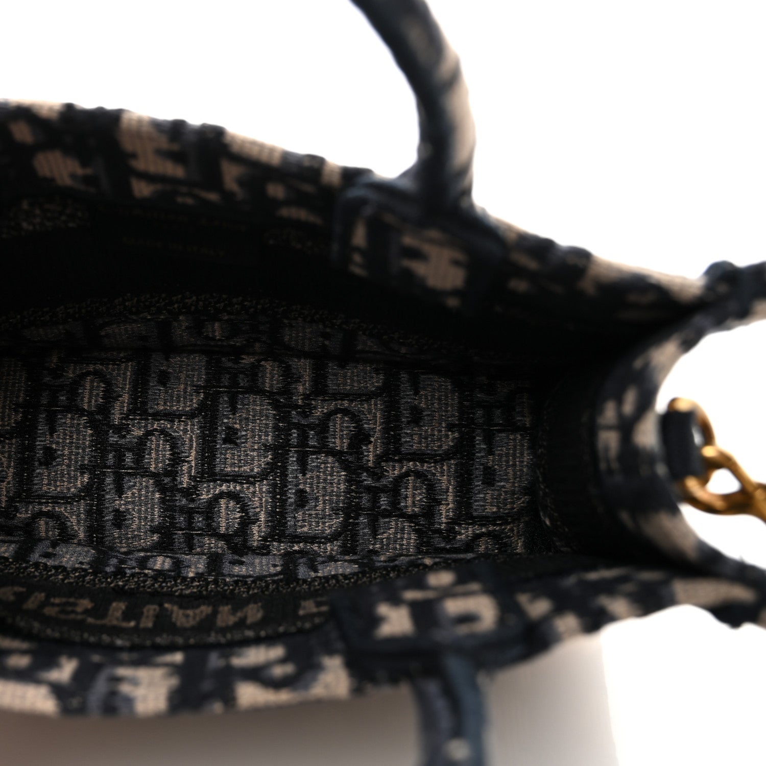 Christian Dior Oblique Mini Book Tote With Strap Blue Multicolor