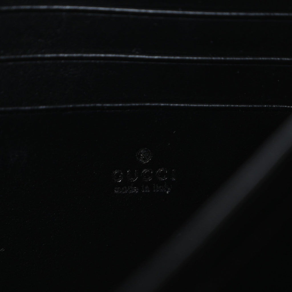 Gucci Calfskin Matelasse GG Marmont Chain Wallet Black