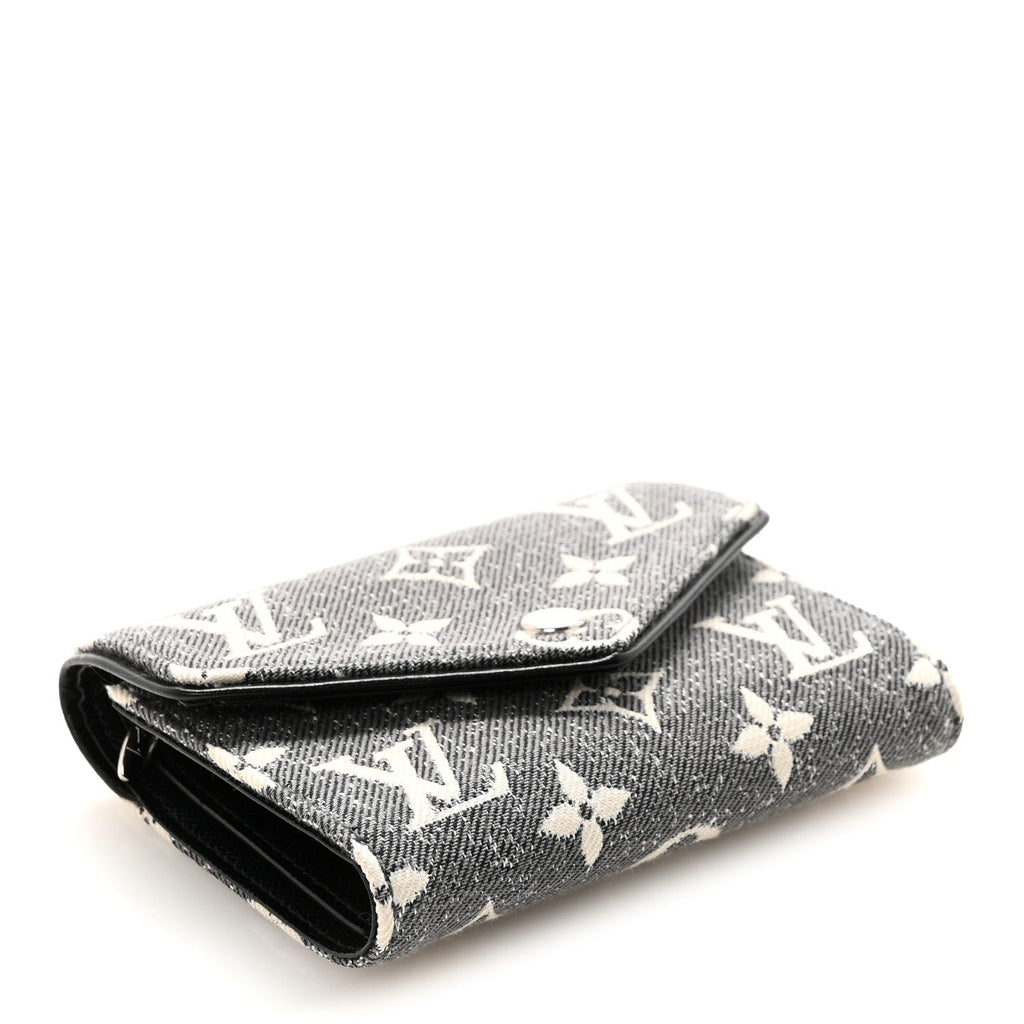 Louis Vuitton Denim Monogram Jacquard Victorine Wallet Grey