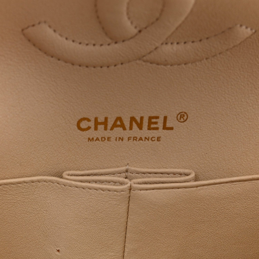 Chanel Caviar Quilted Medium Double Flap Light Beige