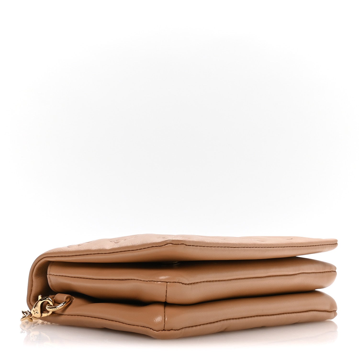 Louis Vuitton Lambskin Embossed Monogram Pochette Coussin Camel
