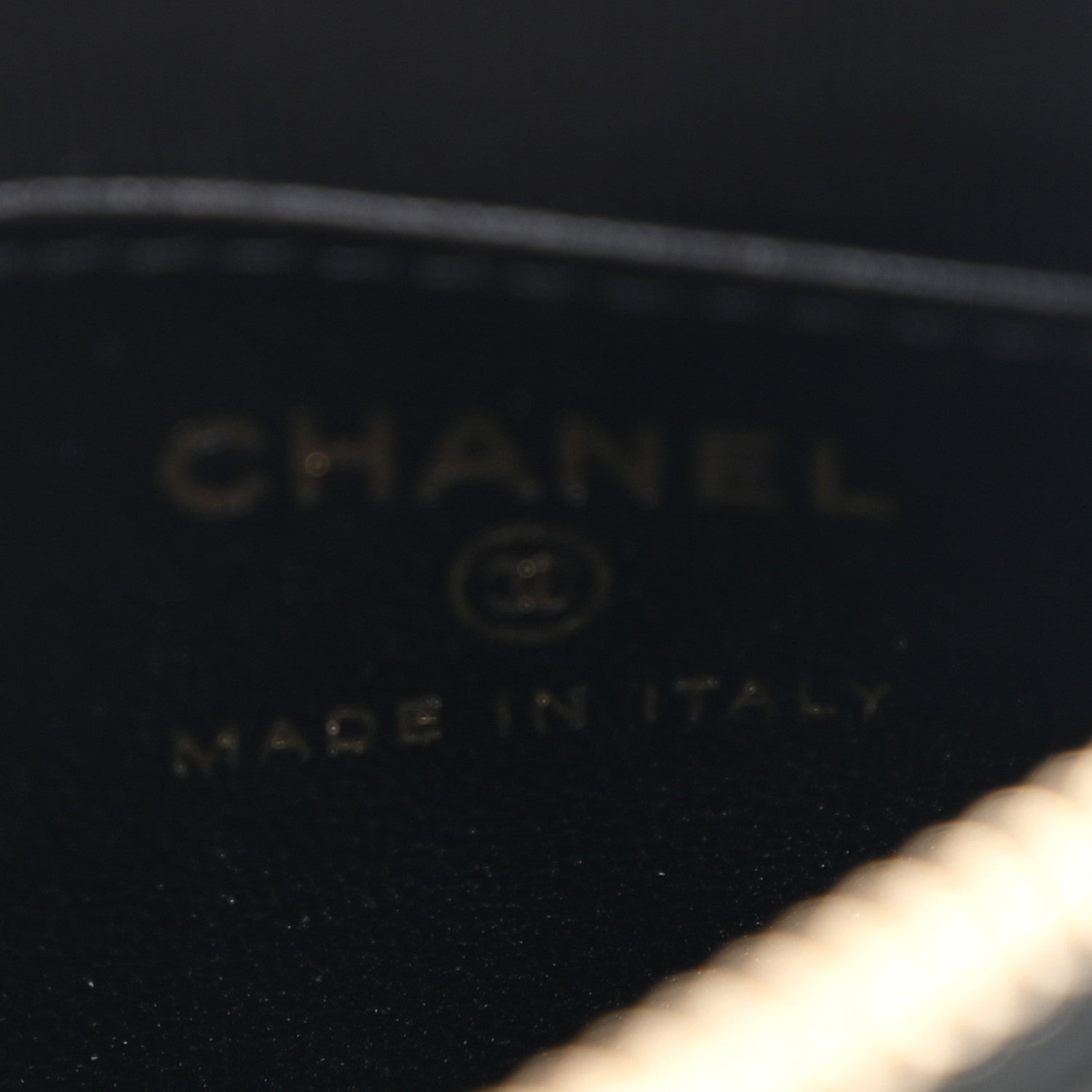 Chanel Shiny Crumpled Lambskin Quilted Mini Clutch With Chain Black