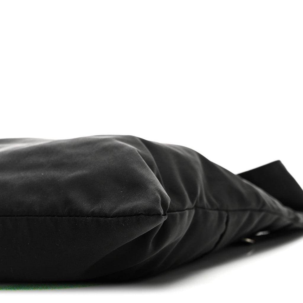 Prada Tessuto Nylon Saffiano Flat Messenger Bag Black