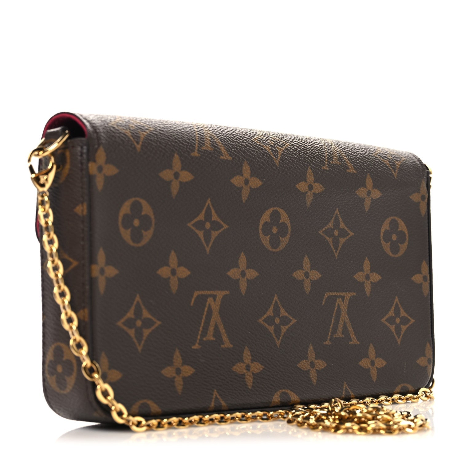 Louis Vuitton Monogram Pochette Felicie Chain Wallet Fuchsia