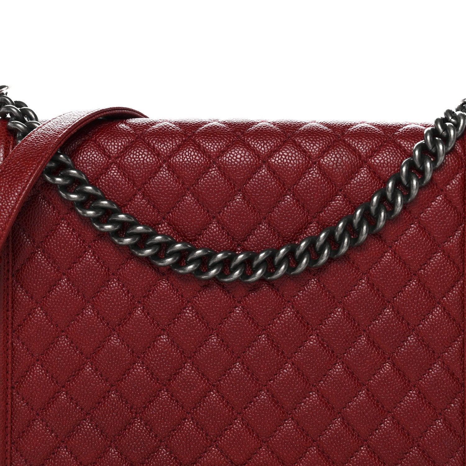 Chanel Caviar Quilted Large Boy Flap Dark Red