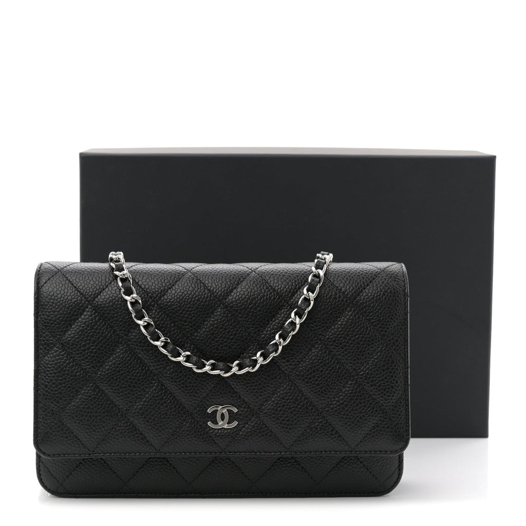 Chanel Caviar Quilted Wallet on Chain WOC Black