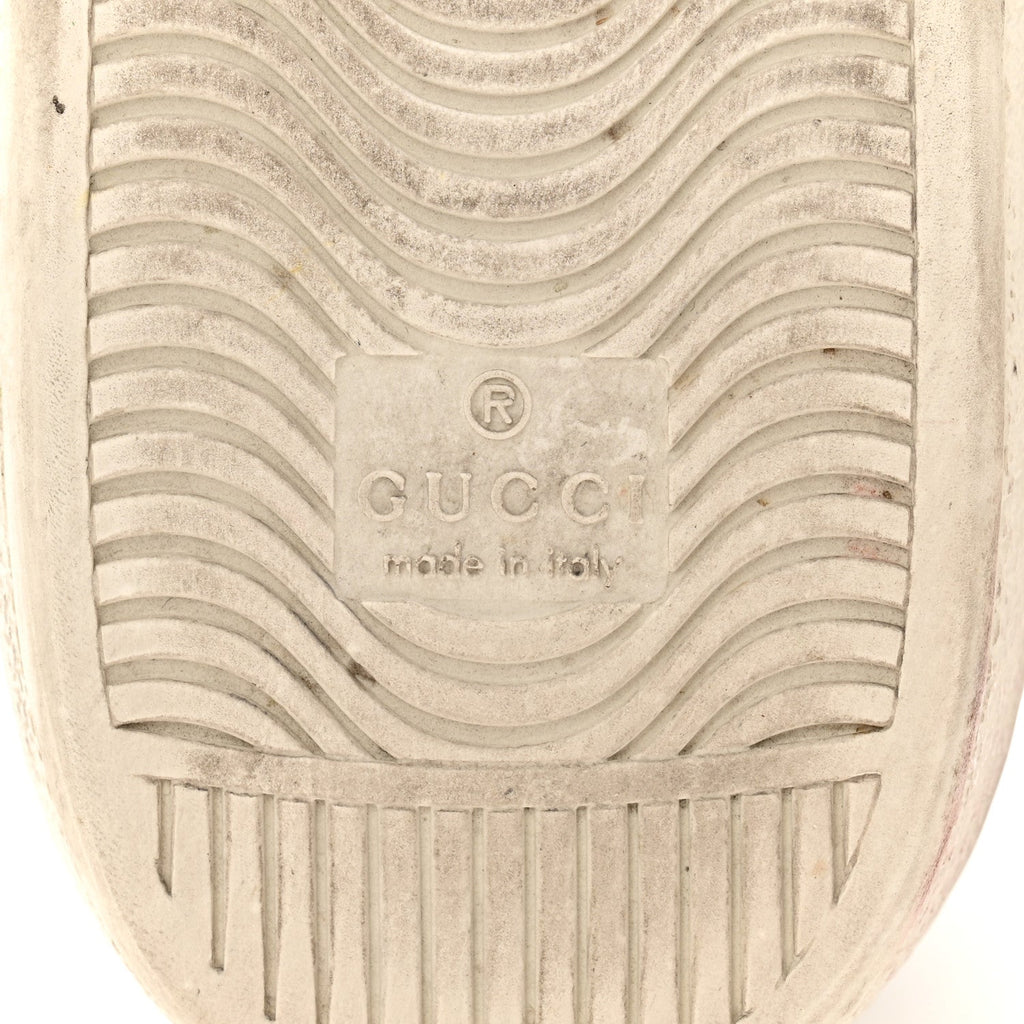 Gucci Calfskin Ayers Bee Embroidered Womens Ace Sneakers 39.5 White Green