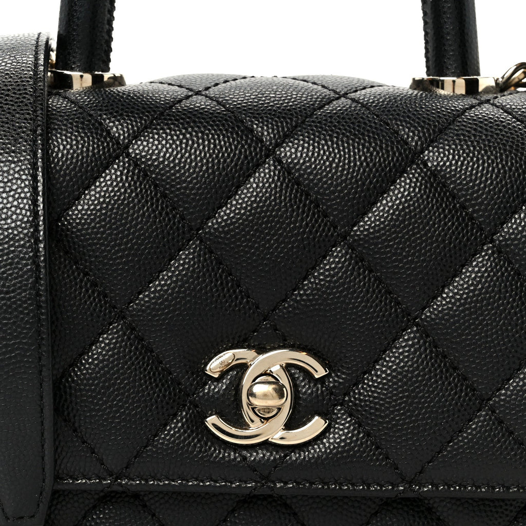 Chanel Caviar Quilted Extra Mini Coco Handle Flap Black