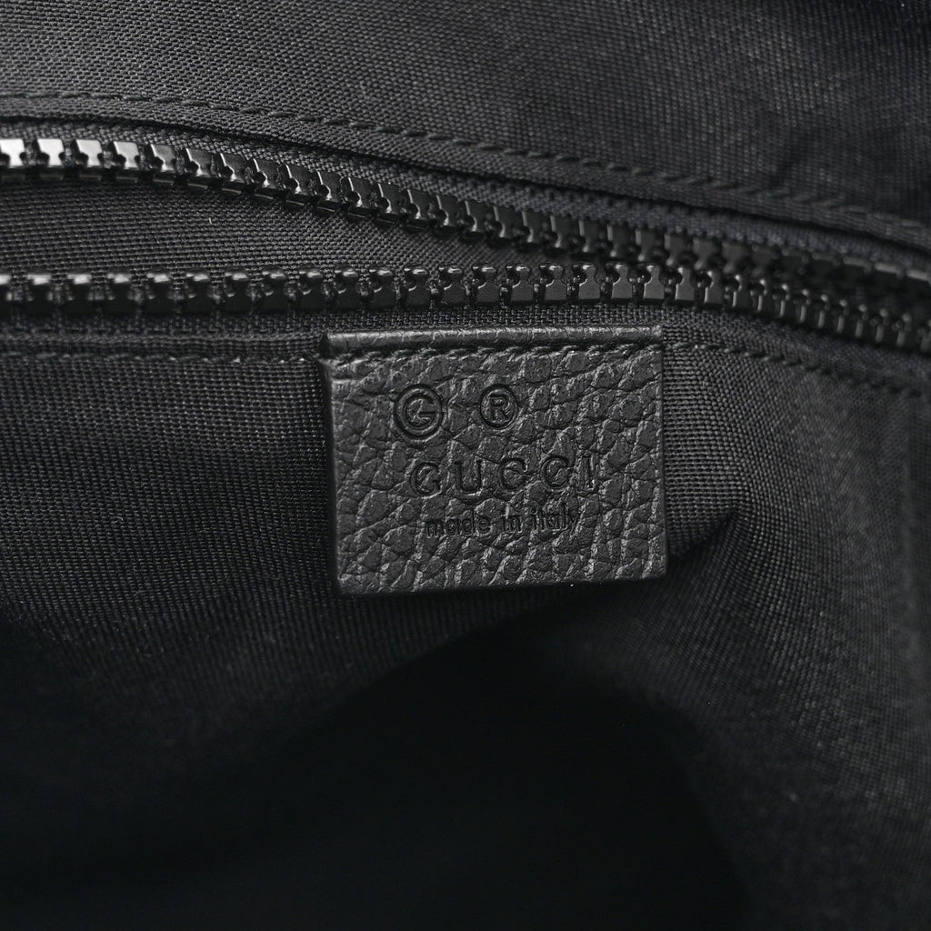Gucci Nylon Monogram Small Flat Messenger Bag Black