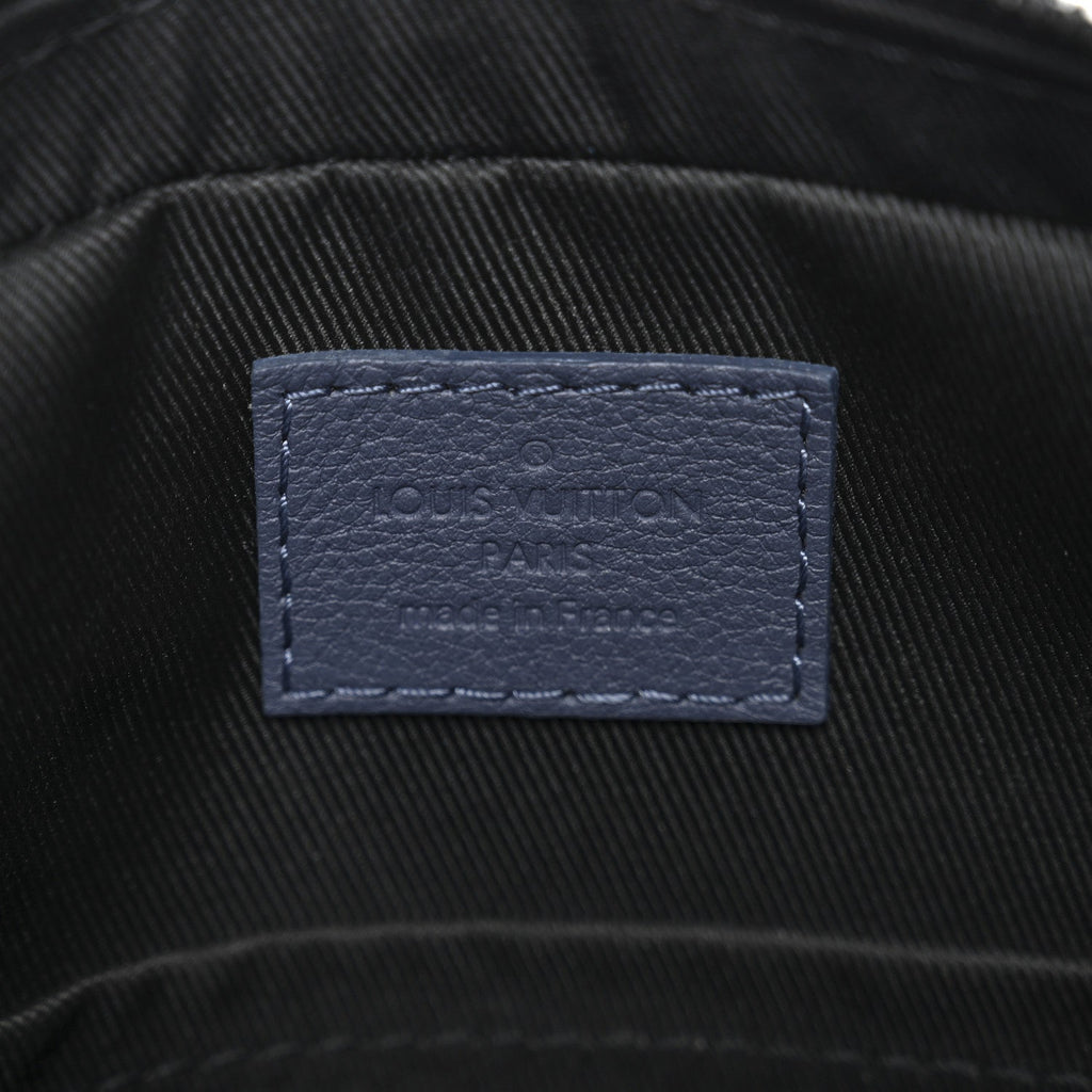 Louis Vuitton Calfskin Monogram Shadow Trio Messenger Navy River Blue