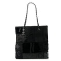 Chanel Tweed Patchwork Tote Black