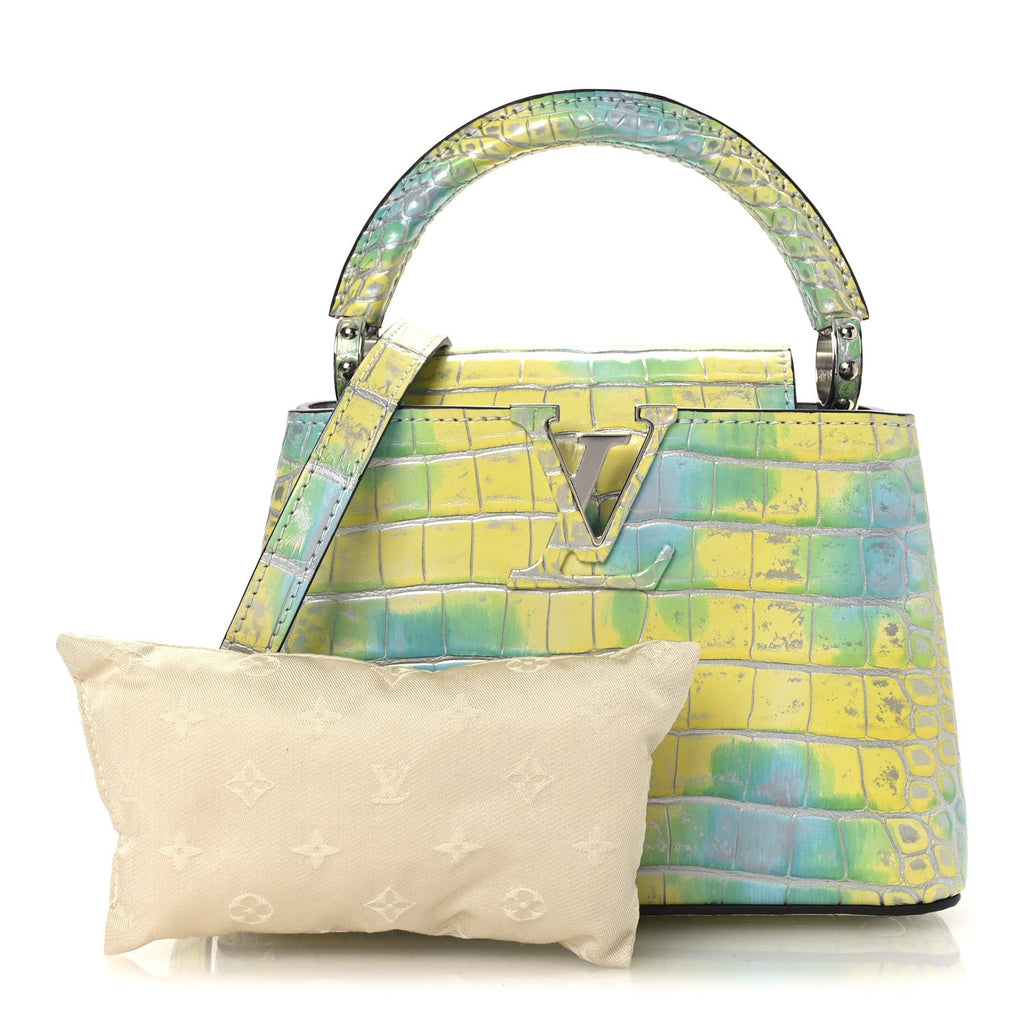 Louis Vuitton Crocodile Mini Capucines  Yellow Blue