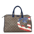 Gucci GG Plus Monogram Medium Boston USA Flag Unicef Duffle Blue