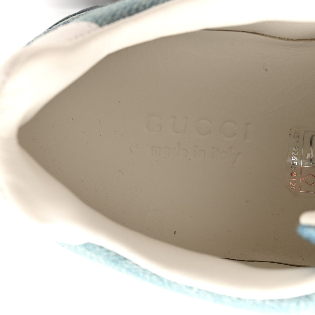 Gucci Denim GG Monogram Womens Re-Web Sneakers 35 Light Blue