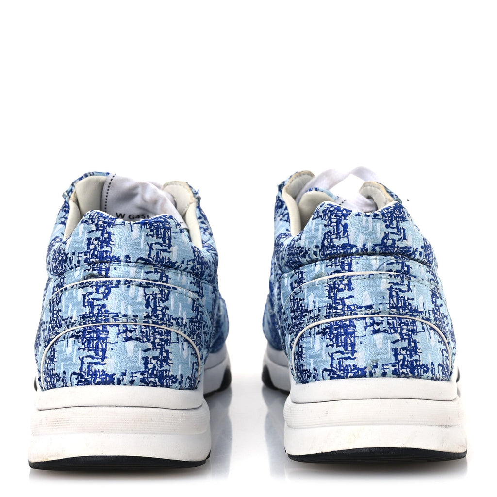 Chanel Tweed CC Sneakers 36.5 Blue White