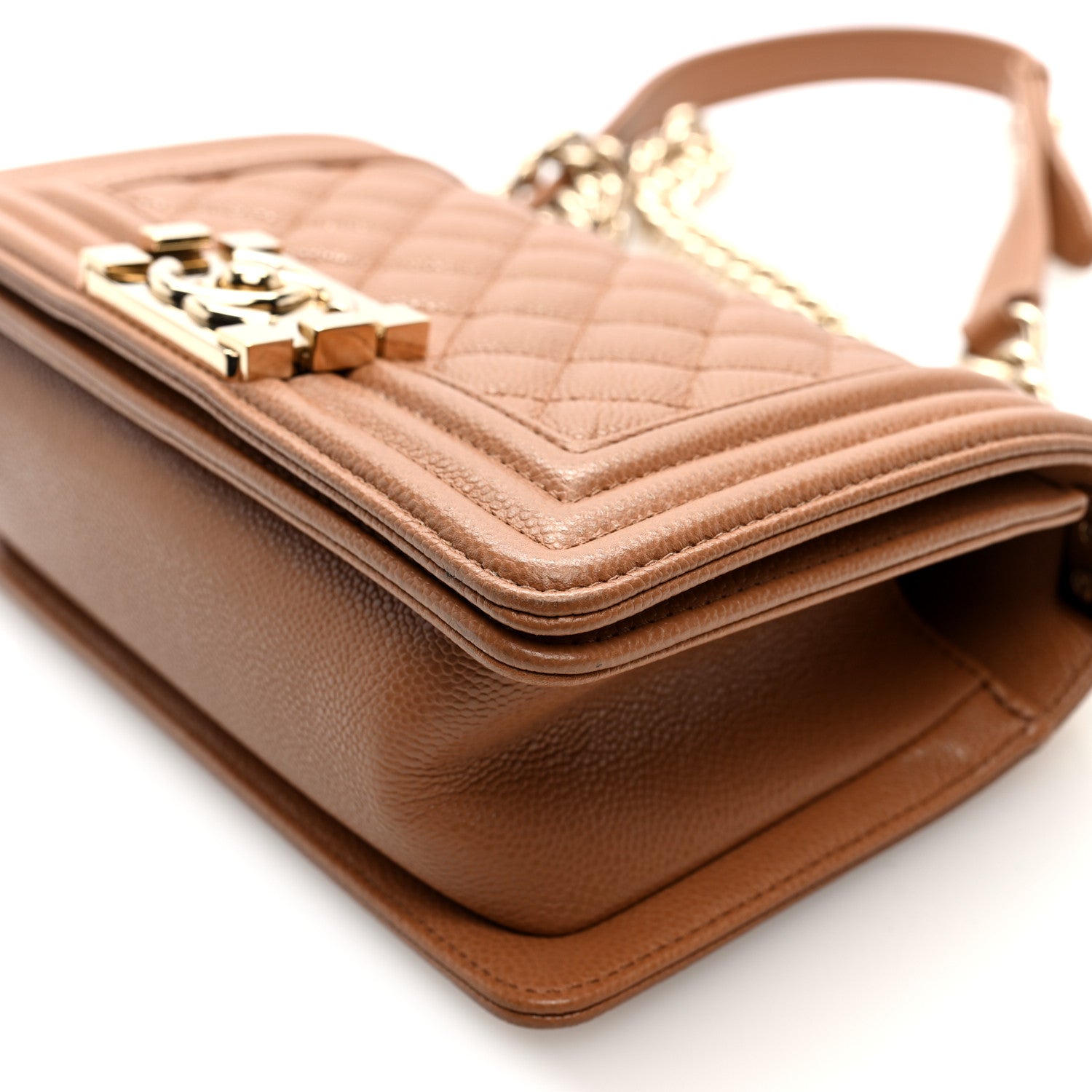 Chanel Caviar Quilted Small Boy Flap Beige
