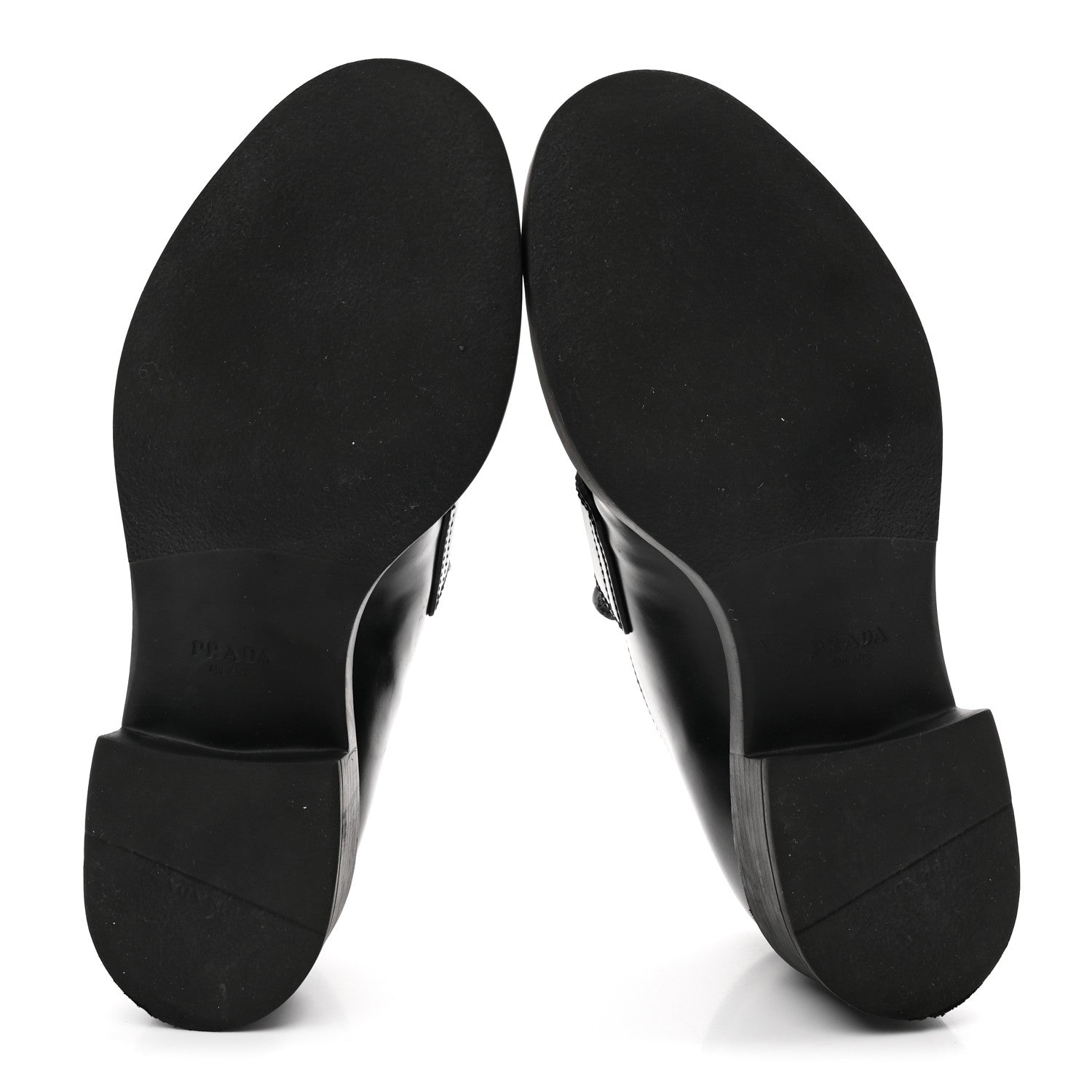 Prada Spazzolato Metal Triangle Logo 50mm Loafers 36.5 Black