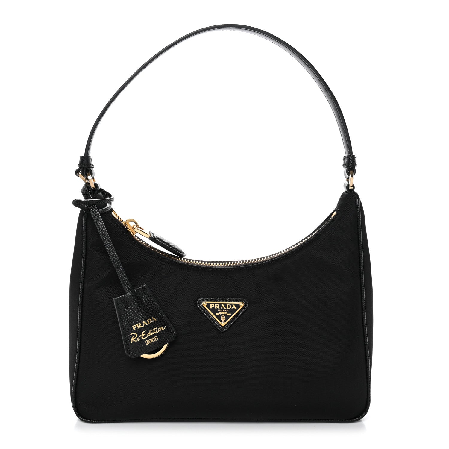 Prada Tessuto Nylon Saffiano Mini Re-Edition 2005 Bag Black