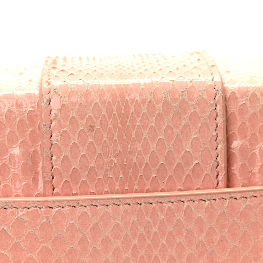 Christian Dior Snakeskin 30 Montaigne Box Bag Rose Clair