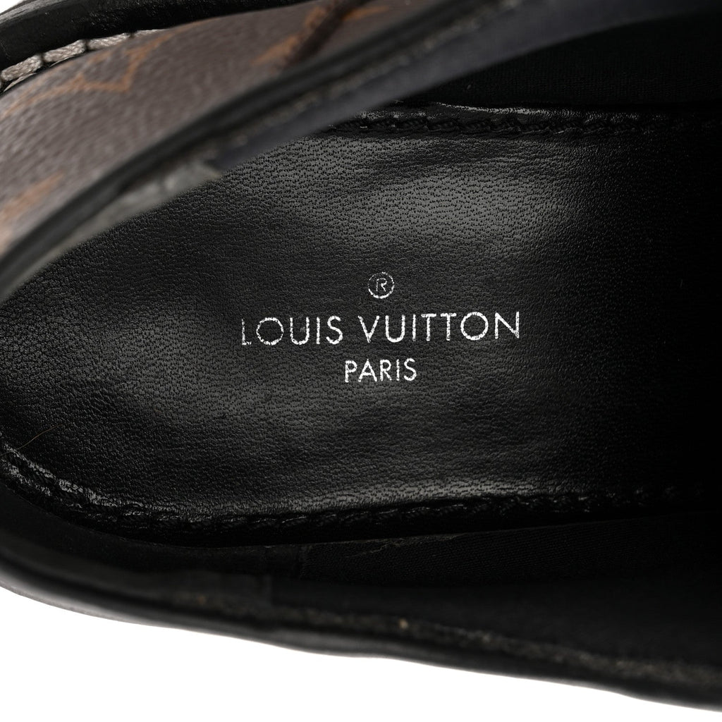 Louis Vuitton Monogram Calfskin Beaubourg Platform Derby Shoes 37.5 Brown