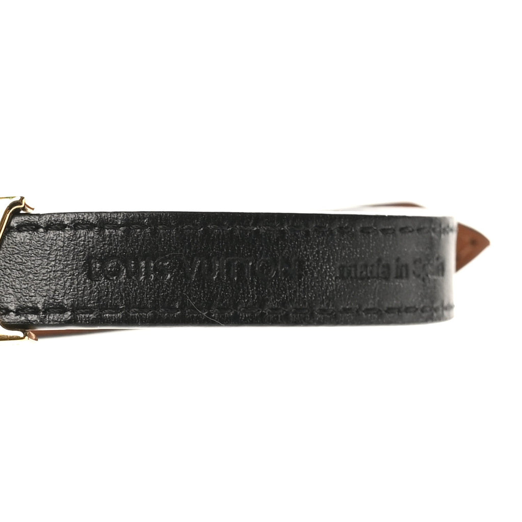Louis Vuitton Calfskin LV Iconic Bracelet 19 Tan
