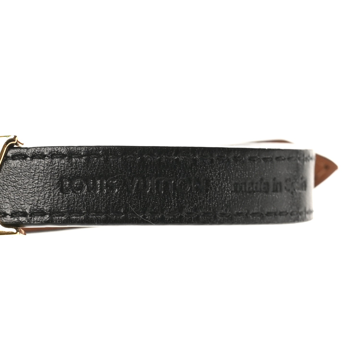 Louis Vuitton Calfskin LV Iconic Bracelet 19 Tan