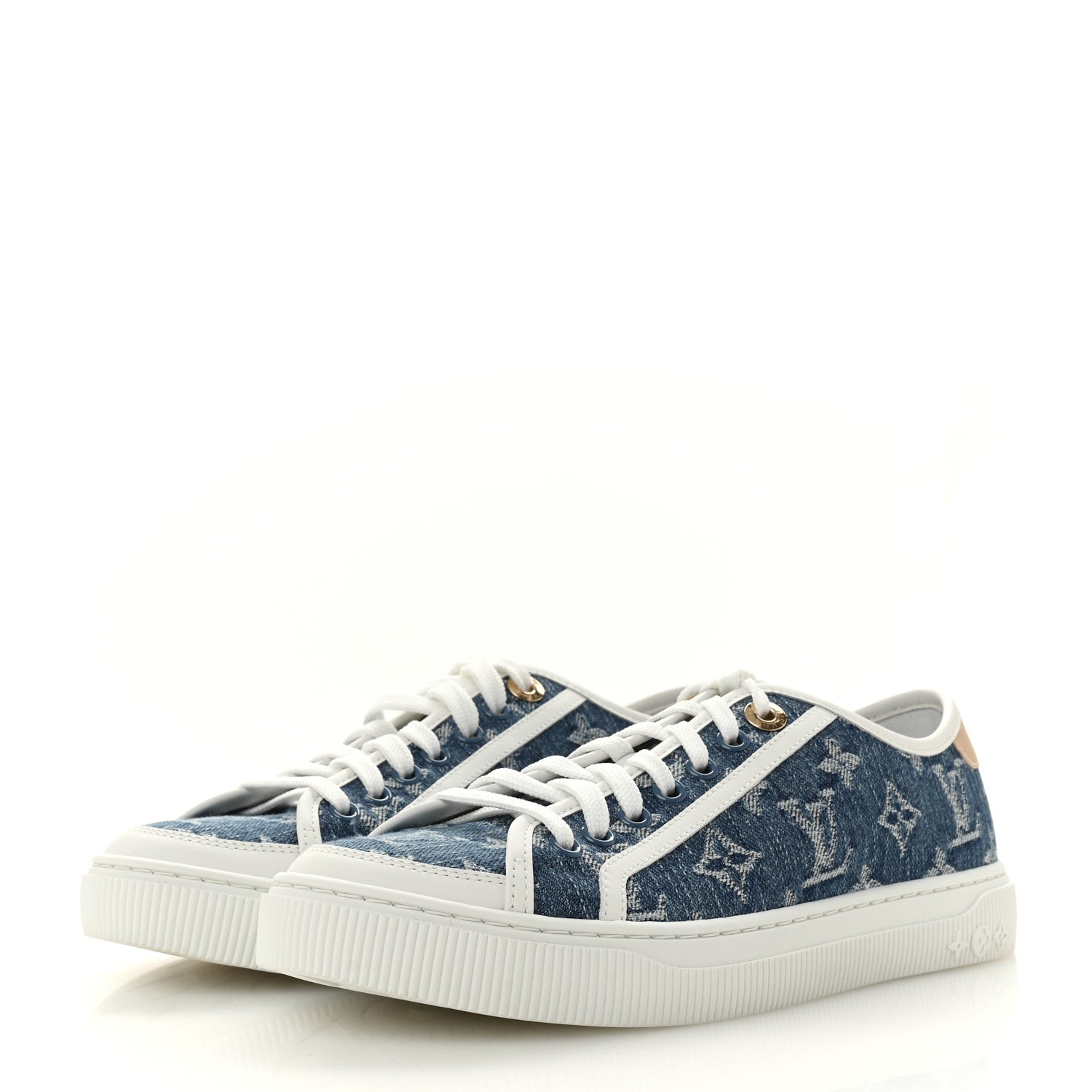 Louis Vuitton Denim Monogram Lagoon Sneakers 38 Blue
