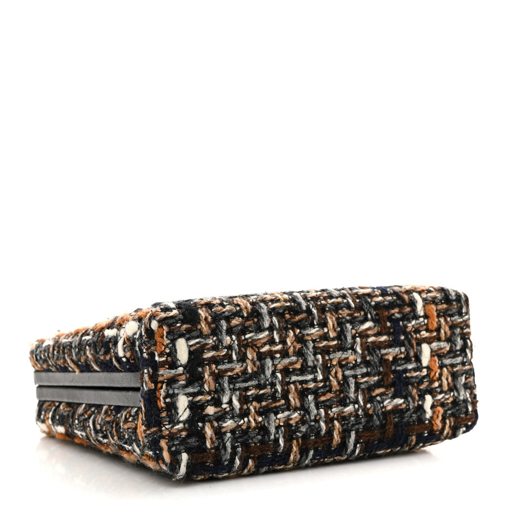 Chanel Tweed Kisslock Minaudiere Black Multicolor