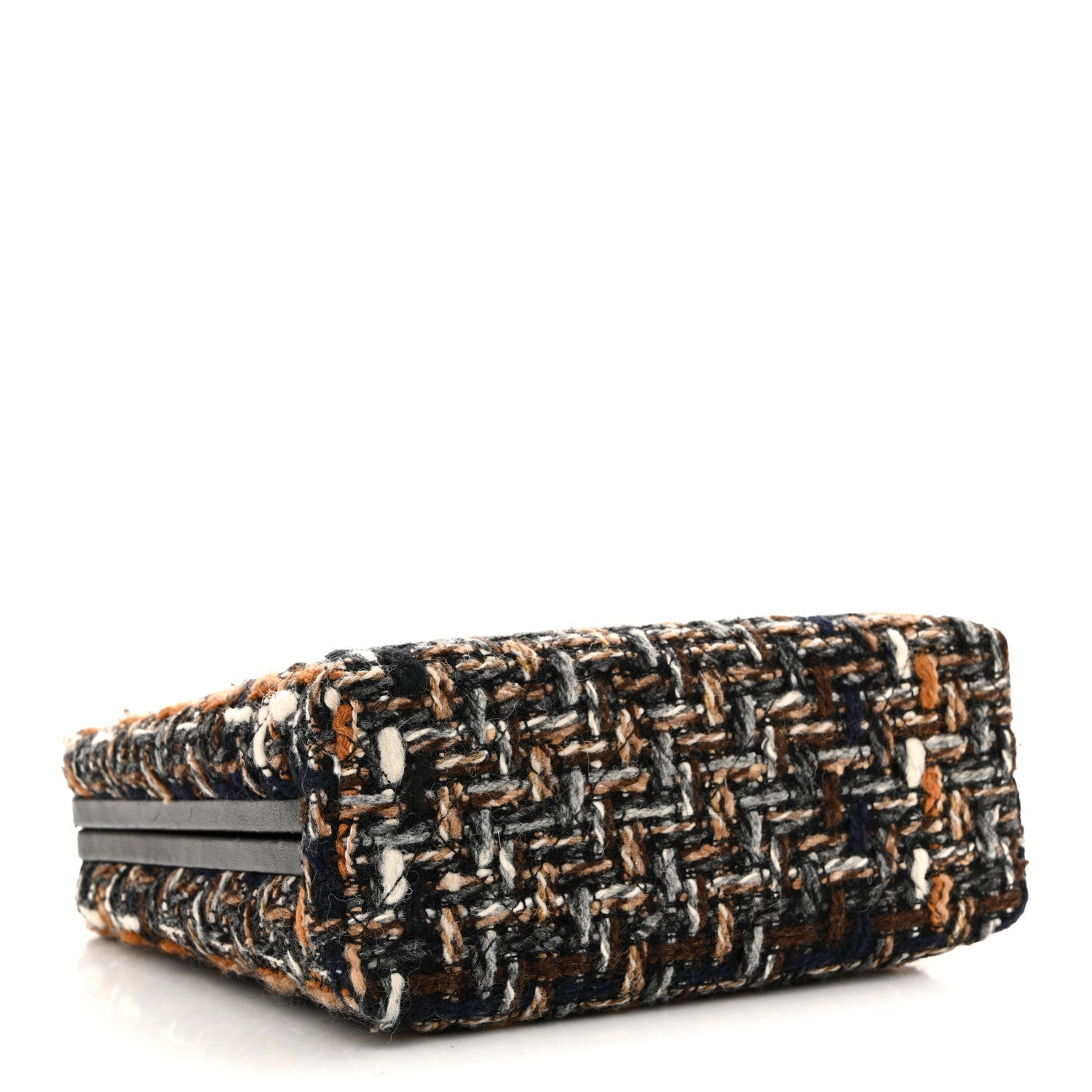 Chanel Tweed Kisslock Minaudiere Black Multicolor