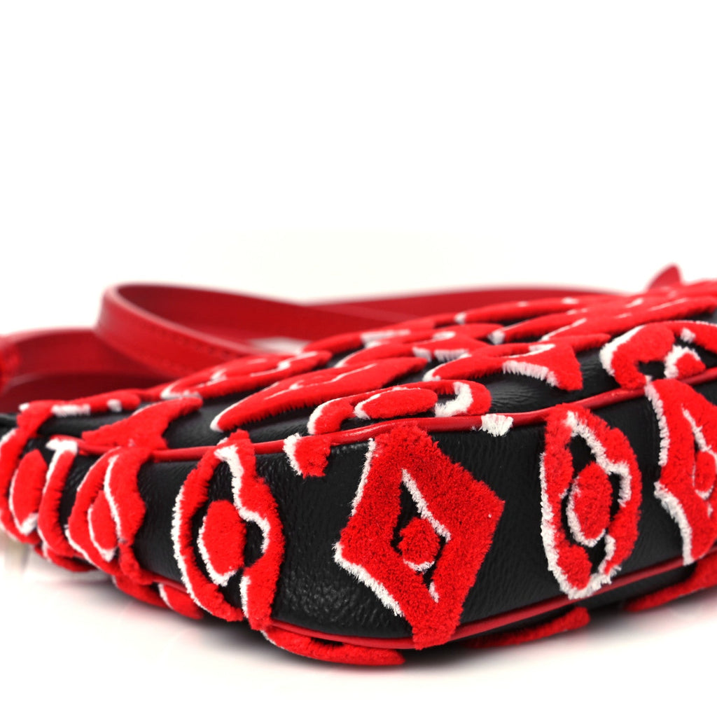 Louis Vuitton X UF Tufted Monogram Pochette Accessories Black Red