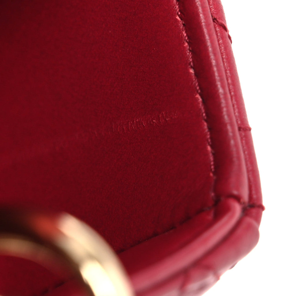 Christian Dior Lambskin Cannage Small My ABCDior Lady Dior Red