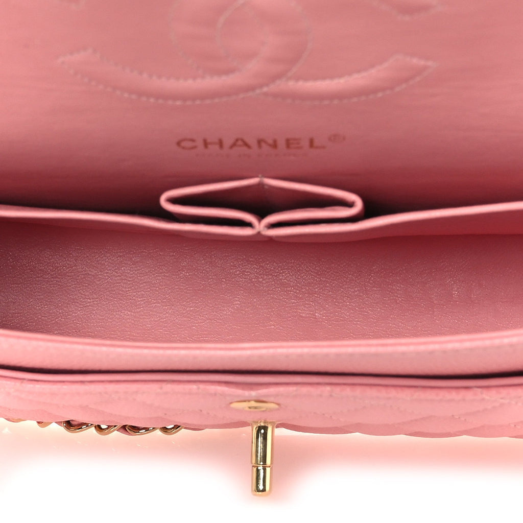 Chanel Caviar Quilted Medium Double Flap Pink