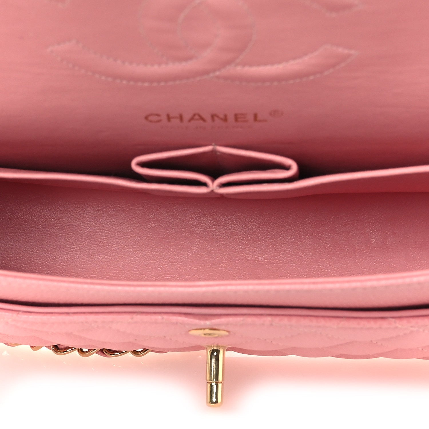Chanel Caviar Quilted Medium Double Flap Pink