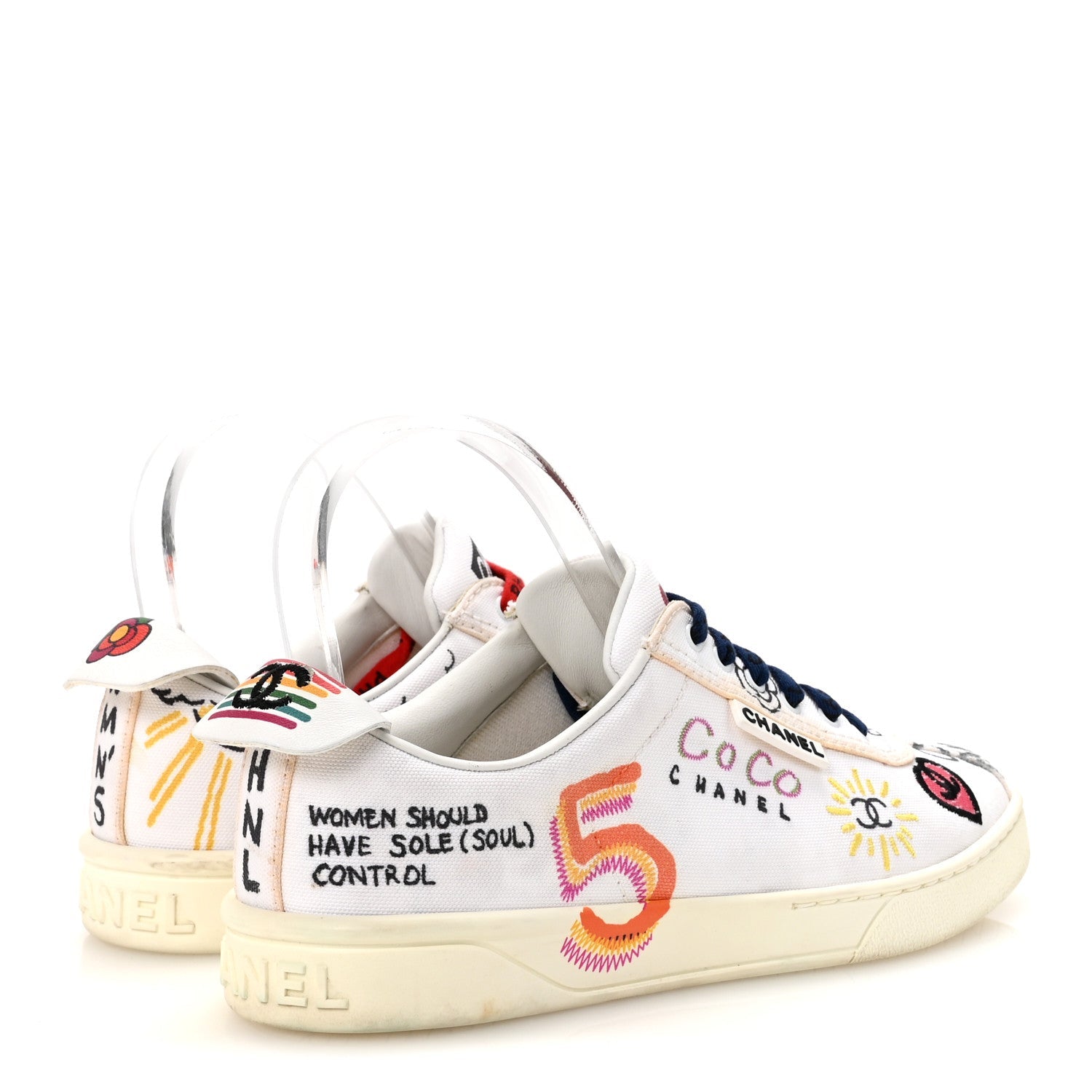 Chanel x Pharrell Williams Canvas Womens Sneakers 36.5 White Multicolor