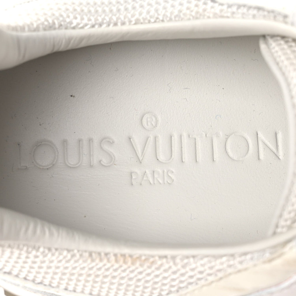 Louis Vuitton Calfskin Mesh Run Away Sneakers 37.5 White
