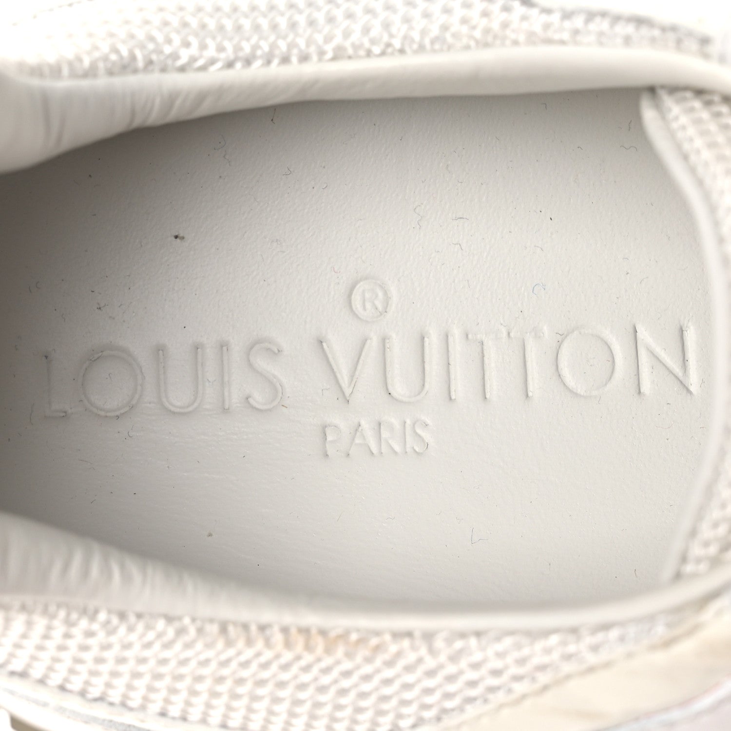 Louis Vuitton Calfskin Mesh Run Away Sneakers 37.5 White