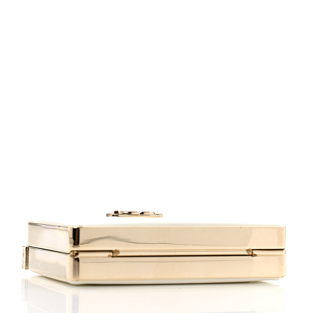 Chanel Patent Calfskin Boy Minaudiere White