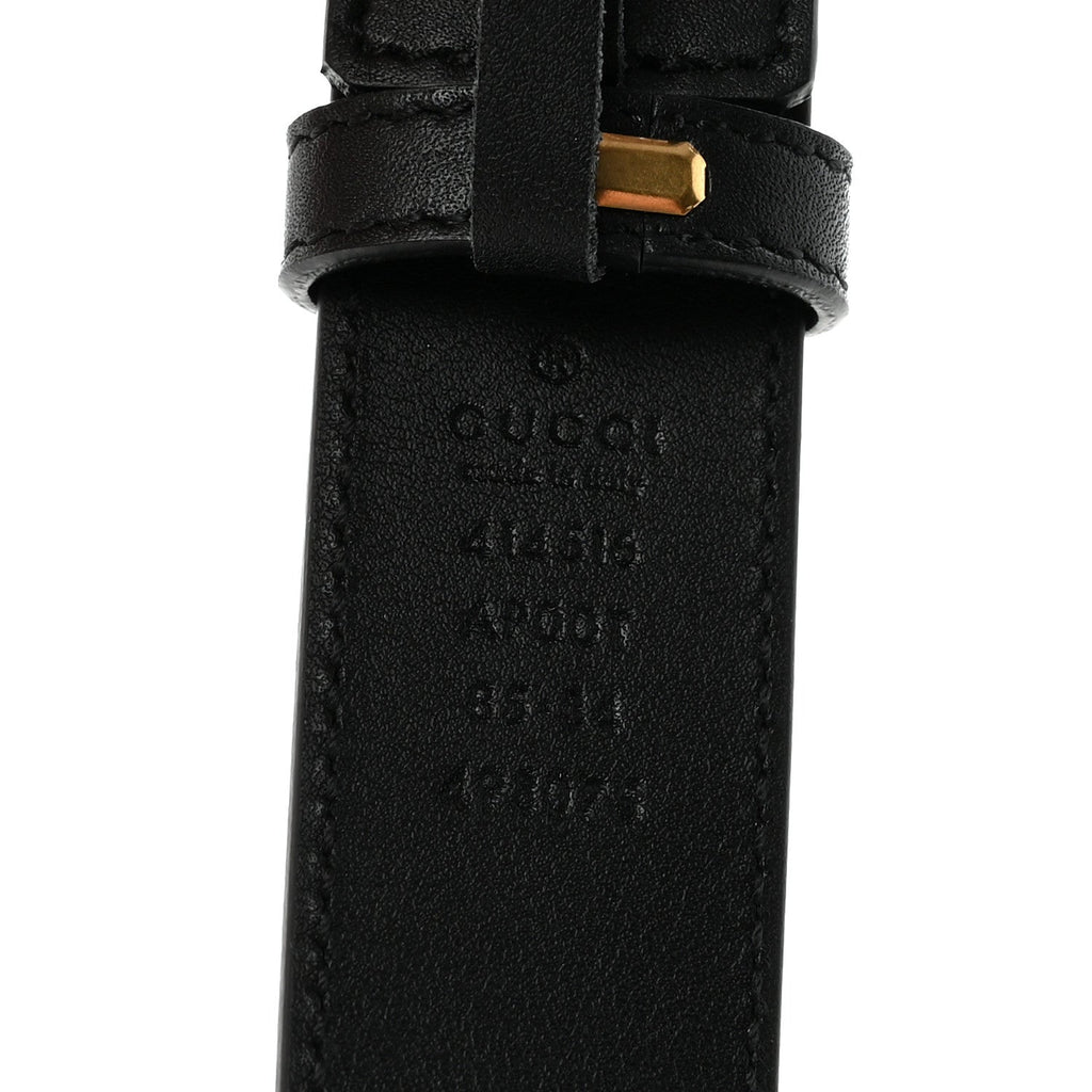 Gucci Calfskin Double G 30mm Belt 85 34 Black