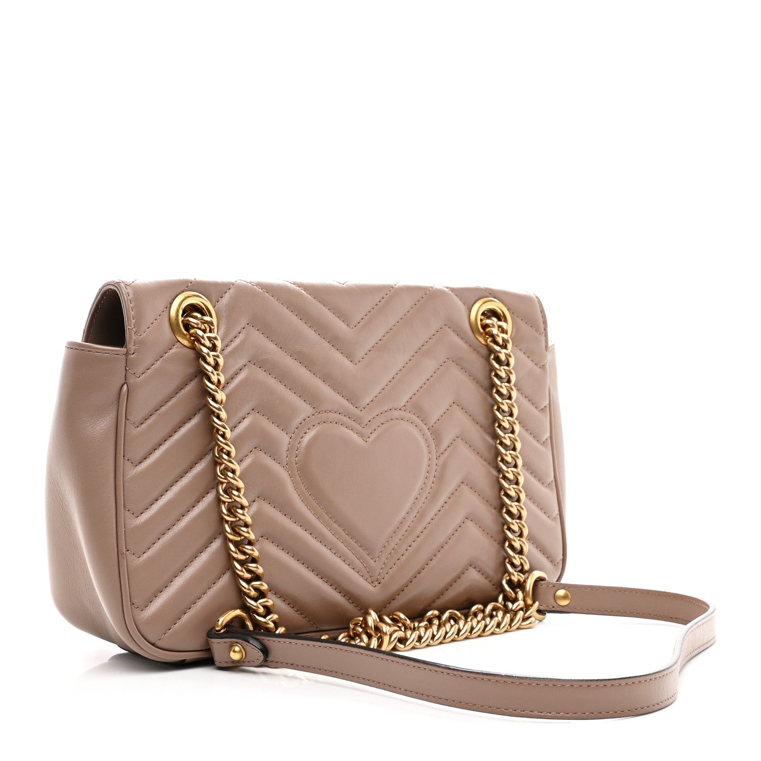 Gucci Calfskin Matelasse Small GG Marmont Shoulder Bag Porcelain Rose