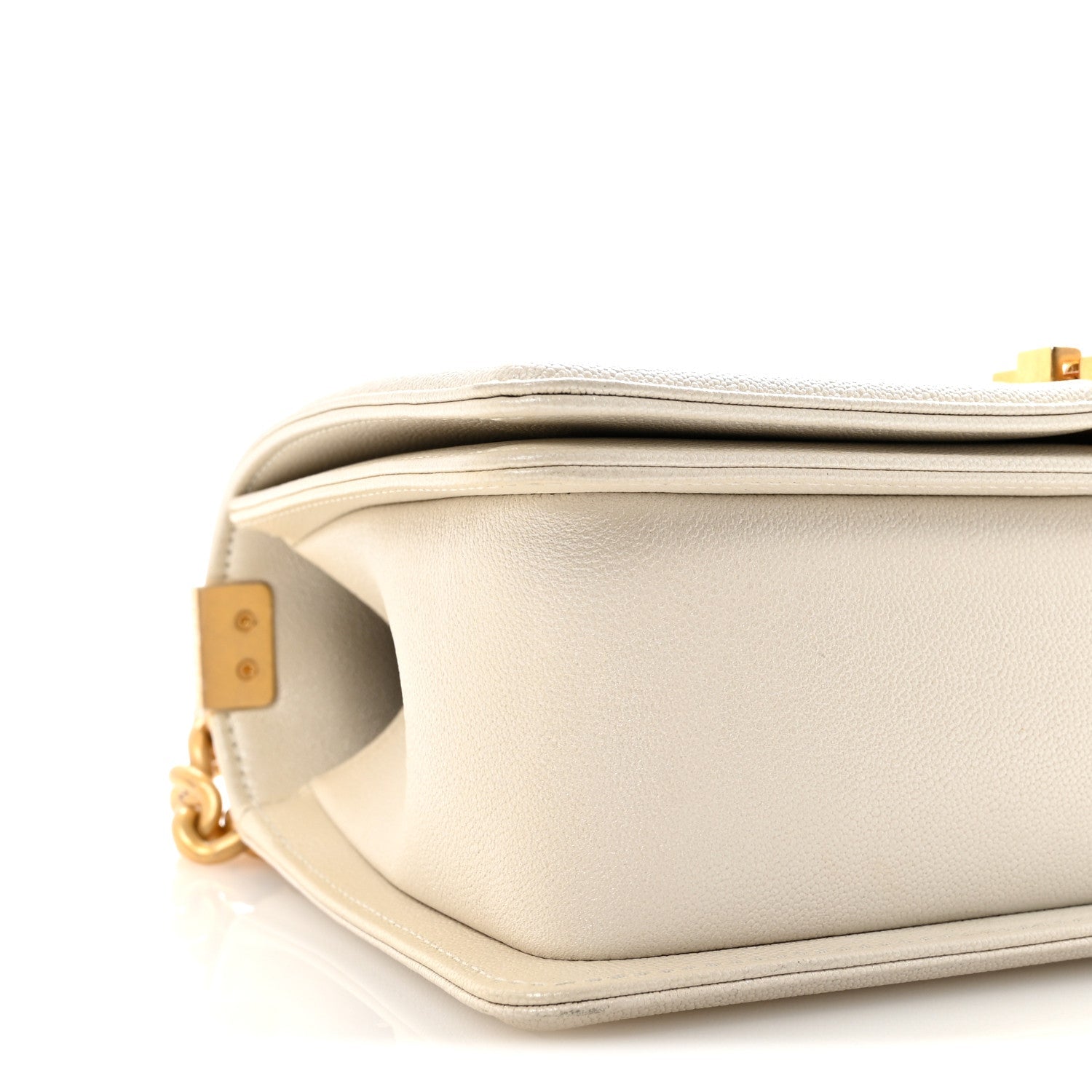Chanel Iridescent Caviar Quilted Medium Boy Flap White
