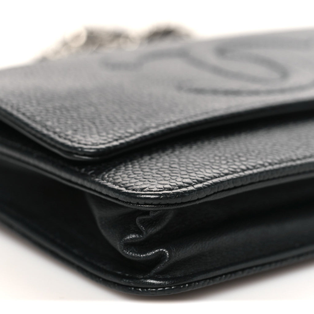 Chanel Caviar Timeless CC Wallet On Chain WOC Black