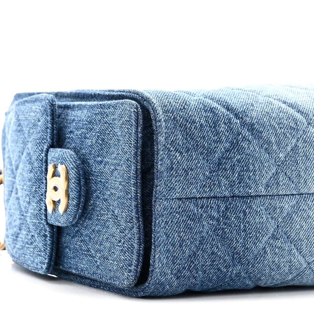 Chanel Washed Denim Quilted Mini Chanel 25 Handbag Blue