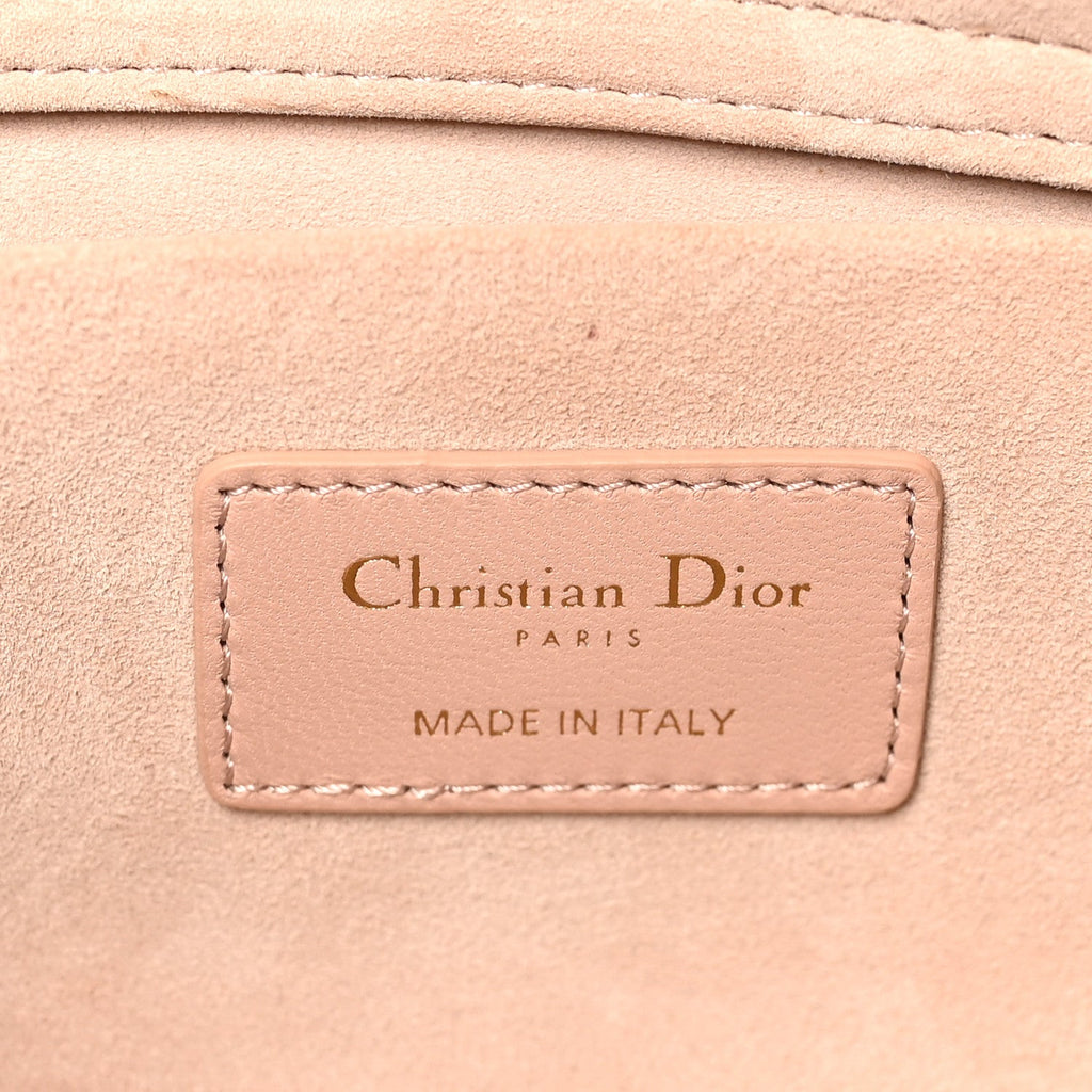 Christian Dior Lambskin Cannage Heart Medium Lady D-Joy Rose Des Vents