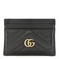 Gucci Calfskin Matelasse GG Marmont Card Holder Black