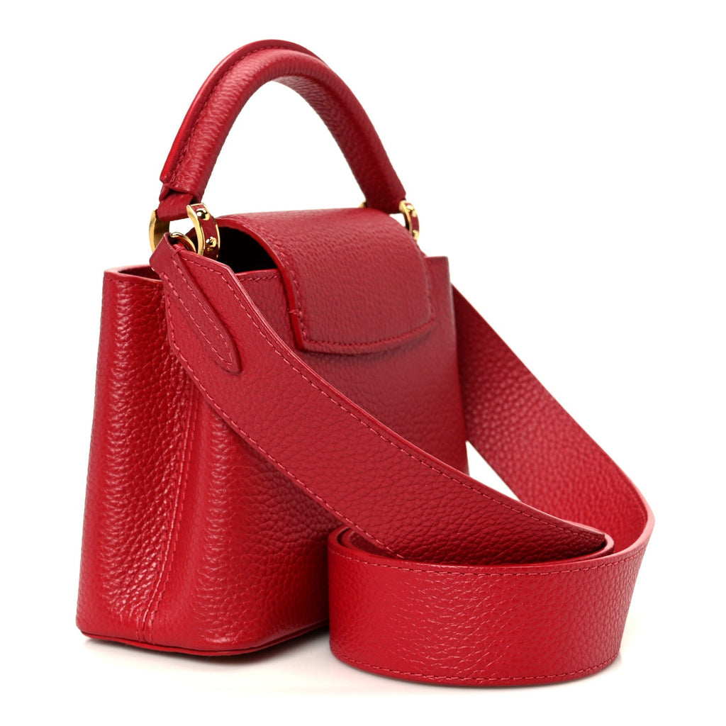 Louis Vuitton Taurillon Mini Capucines Scarlet
